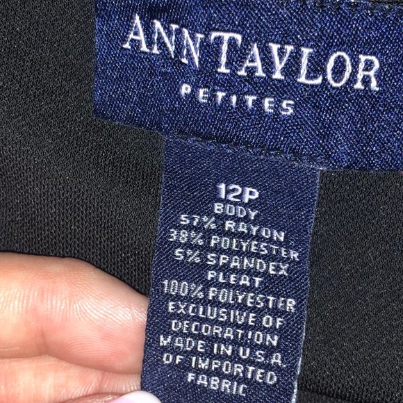 Ann Taylor Petites Black and White Embroidered Pleated Skirt - Picture 3 of 3